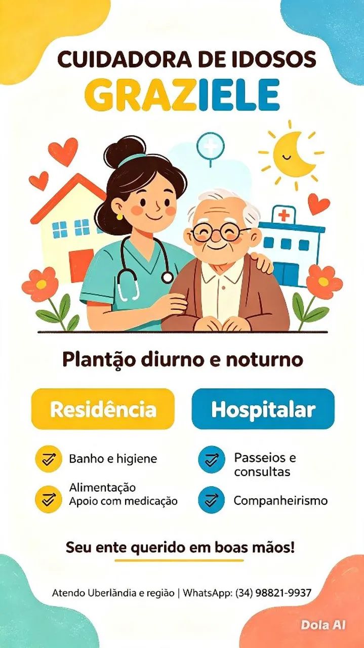 Cuidadora de idosos e acompanhante hospitalar 