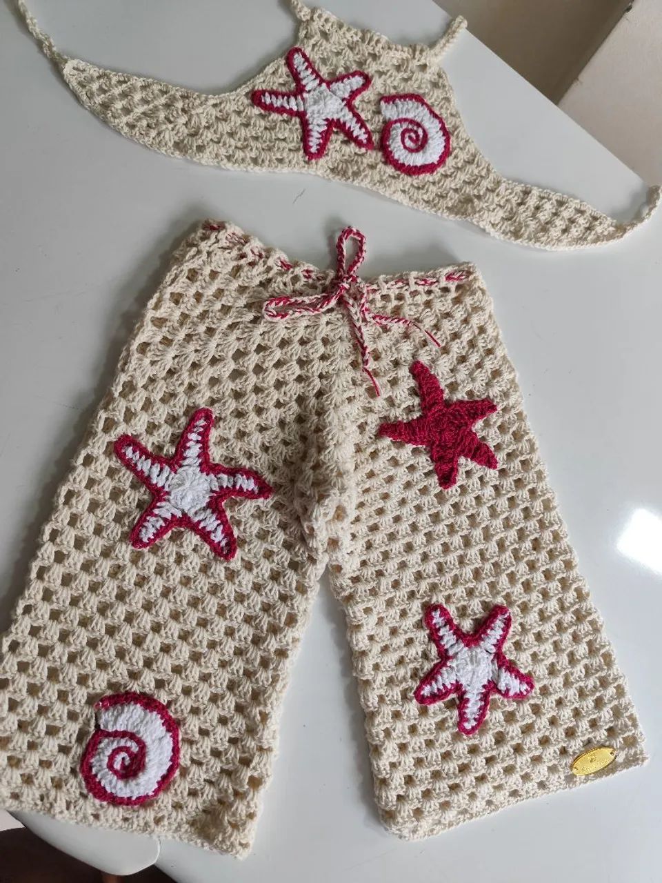 Conjunto crochê com estrelas  - Foto 5