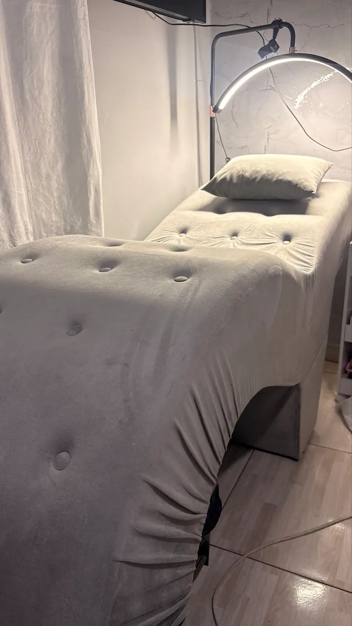 Maca Estética Fixa Curva Ergonômica Cinza Veludo - para Cílios e Sobrancelhas - Semi Nova - Foto 3