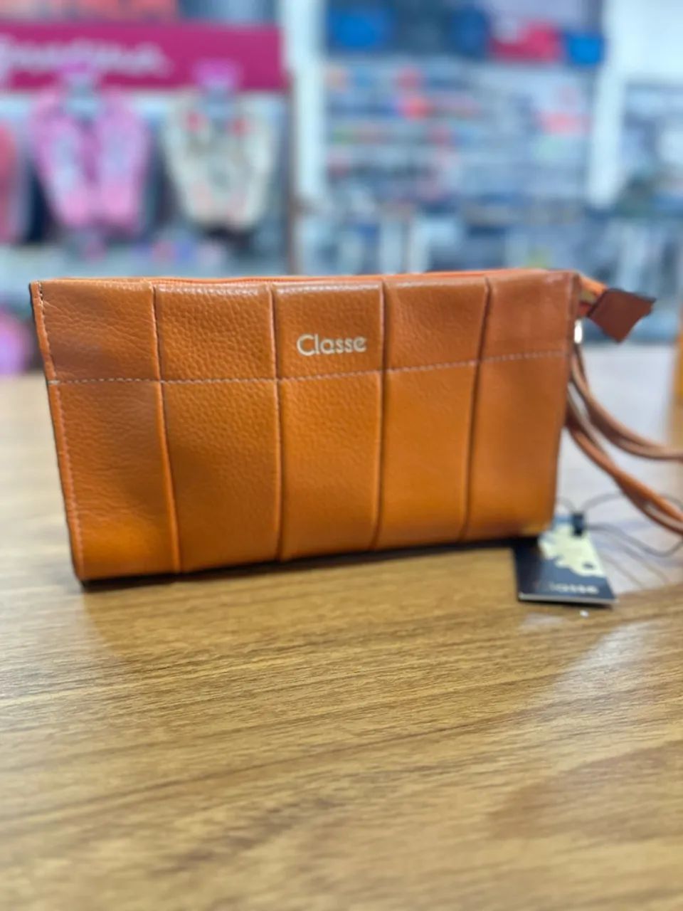 Bolsa de couro Classe laranja  - Foto 4