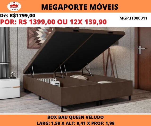 Box Baú Queen Size Veludo - Foto 3