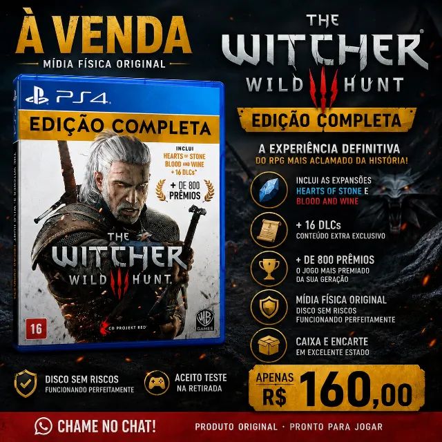 The Witcher 3 Wild Hunt Edição Completa PS4 Original