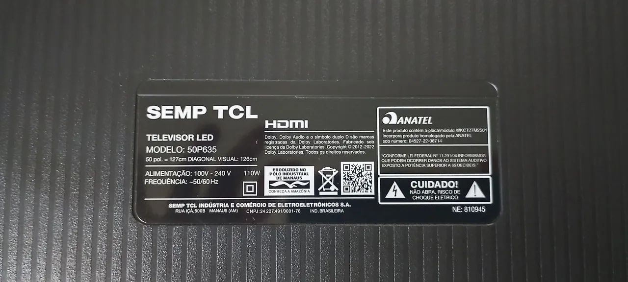Tv 50" TCL para retirada de peças  - Foto 2