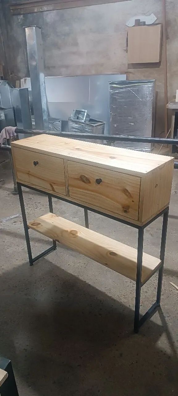 Mesinha de pinus com gaveta  - Foto 5