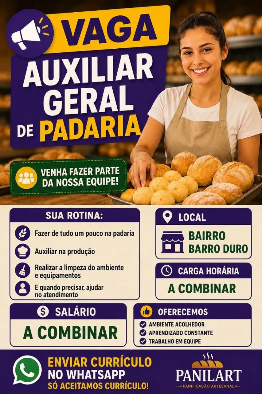 Auxiliar Geral de Padaria