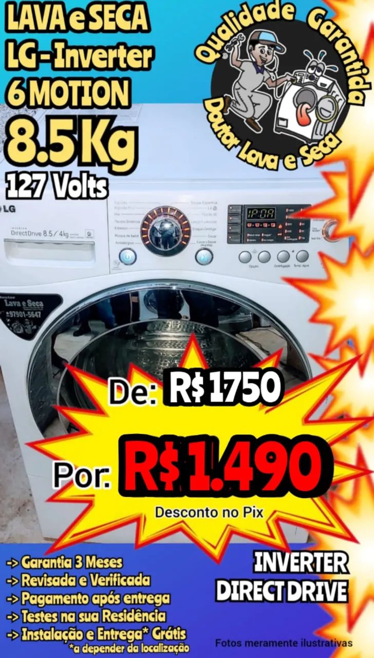 LAVA E SECA LG (Tudo funcionando Leia o Anúncio) Garantia! Entrega Grátis*!