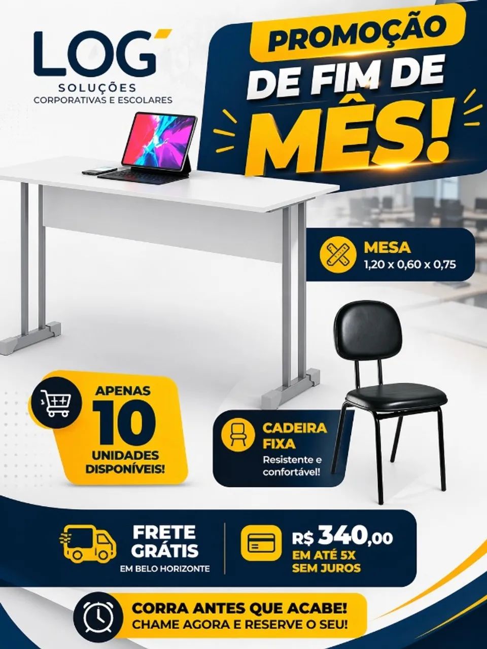 conjunto mesa e cadeira escritorio