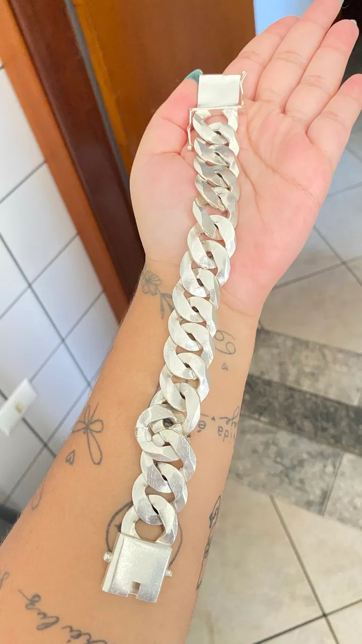 VENDO PULSEIRA PRATA MISTA - Foto 3