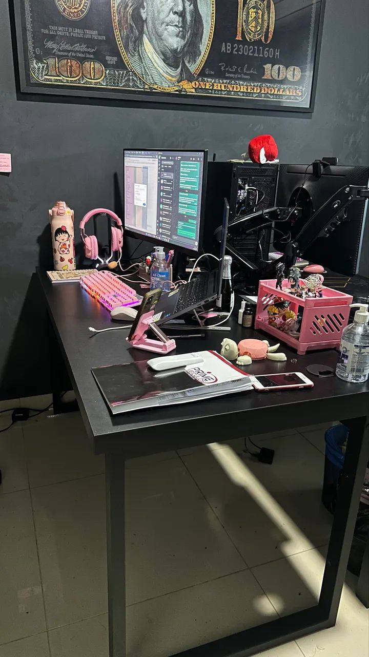 Mesa multiuso preta - em perfeito estado - Foto 2