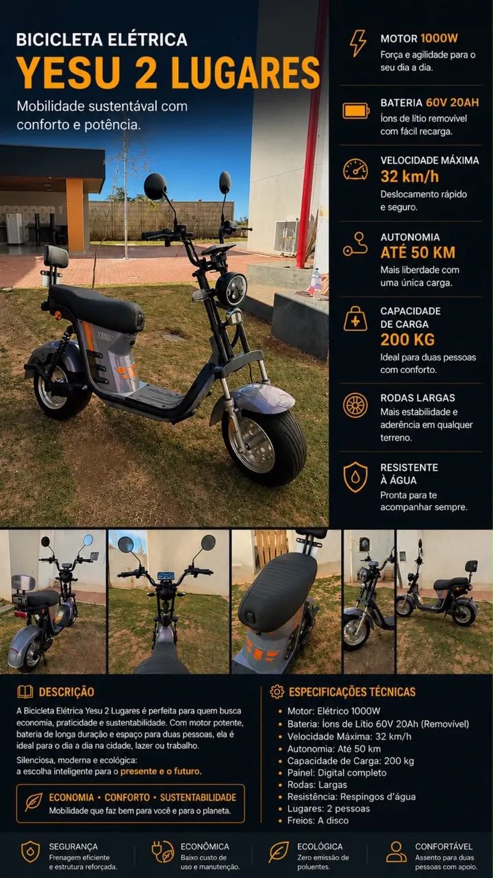 Scooter Elétrica - Bicicleta Elétrica - Foto 4