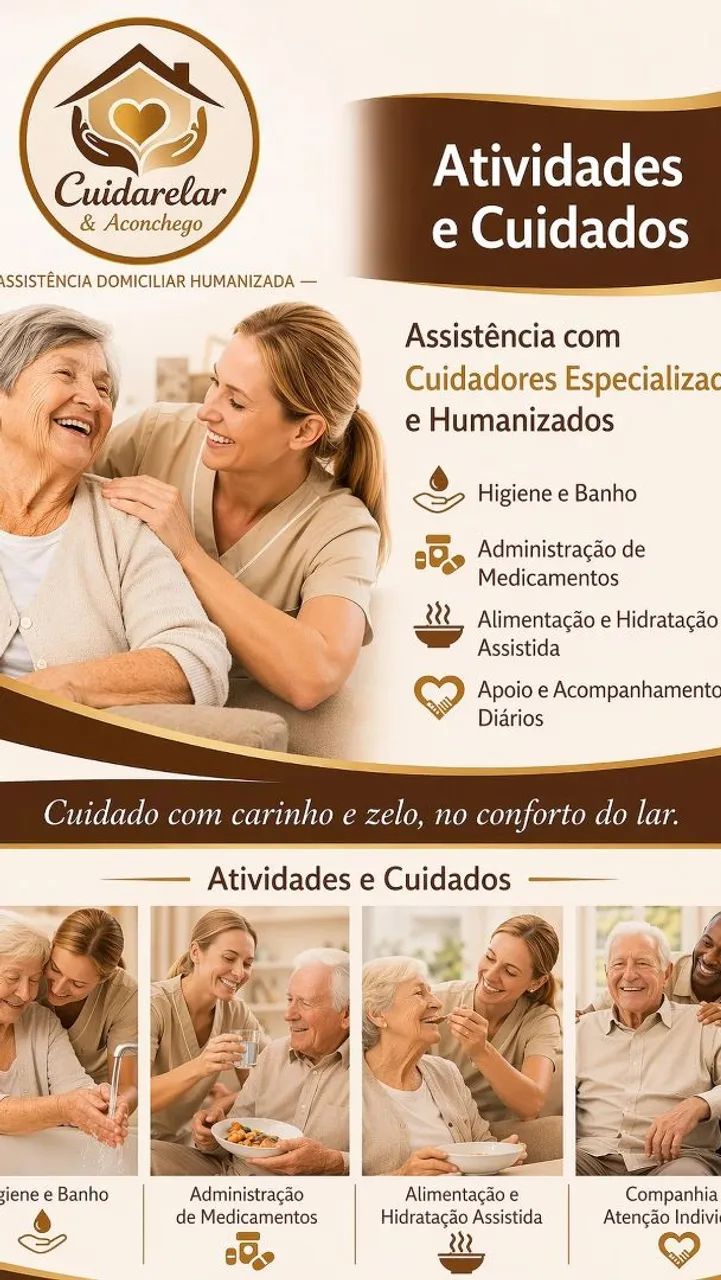 Cuidador de idosos e pacientes acamados, ou necessidade de acompanhamentos. 