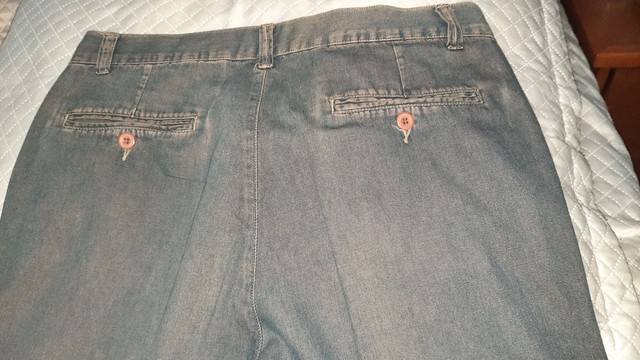 Calça jeans tecido tencel  Tam 42 usada 40,00 - Foto 2