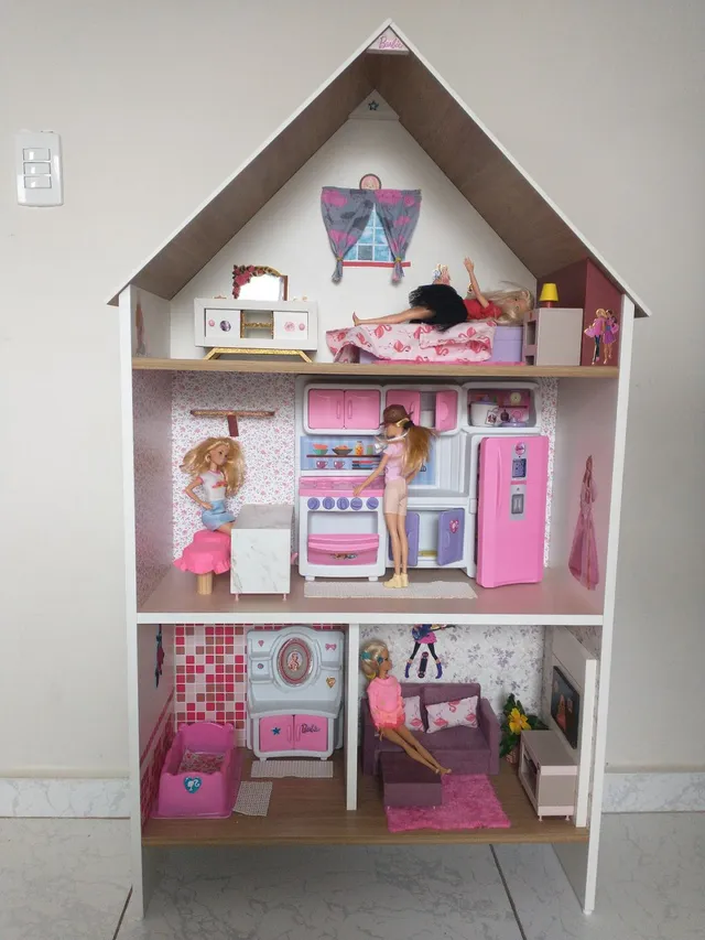 Brinquedos parte EXTRA: Casinha da Barbie em Madeira MDF - Mamãe Plugada