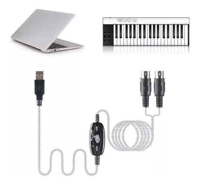 2m teclado para pc usb midi cabo conversor para música cabo de