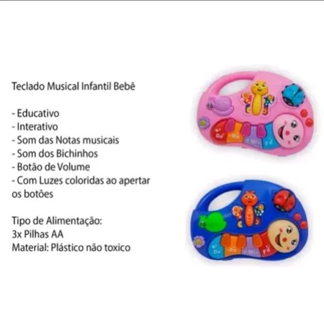 Piano Tablet 62 Teclas Jogos Perguntas Palavras Alfabeto Educativo