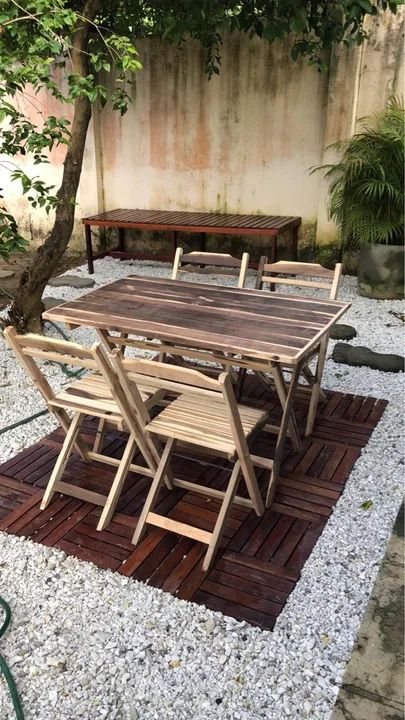 Conjunto dobrável 120x70 com 4 cadeiras  - Foto 2