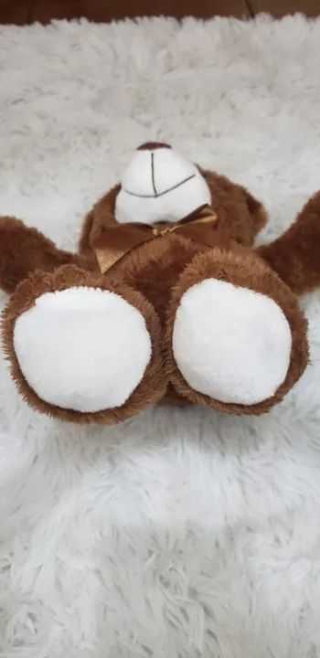 Ursinho De Pelúcia Fofo 20cm Com Laço Presente Cheio De Amor - Foto 3