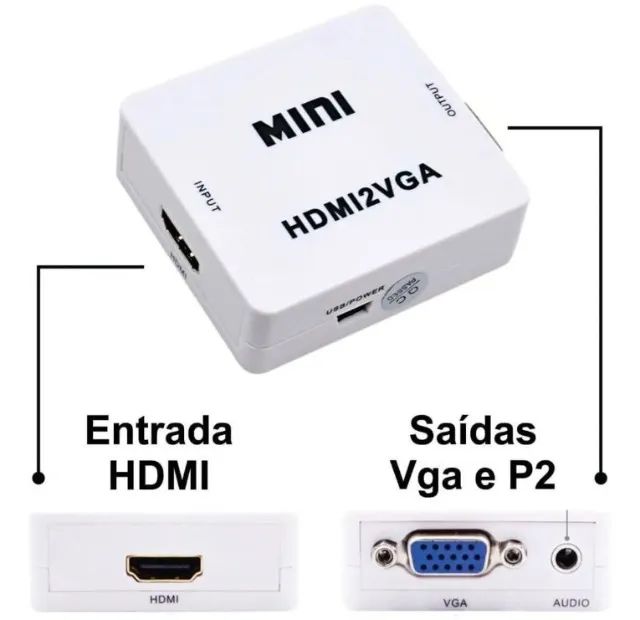 Conversor Hdmi P/ Vga 1080p Full Hd Hdmi2vga  Arduino Automação Robotica COD-CP439 