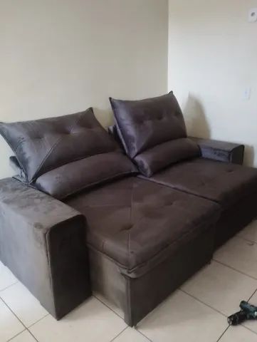 sofa retratil reclinavel 2.25 molas ensacadas novo