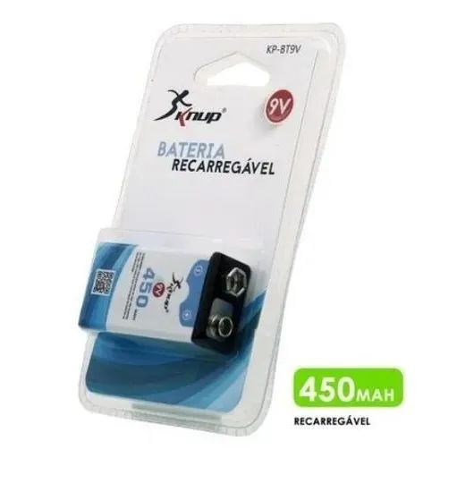 Bateria 9v Recarregável De 450mah Kp-BT9v para Brinquedos, Instrumentos Musicais - Foto 2