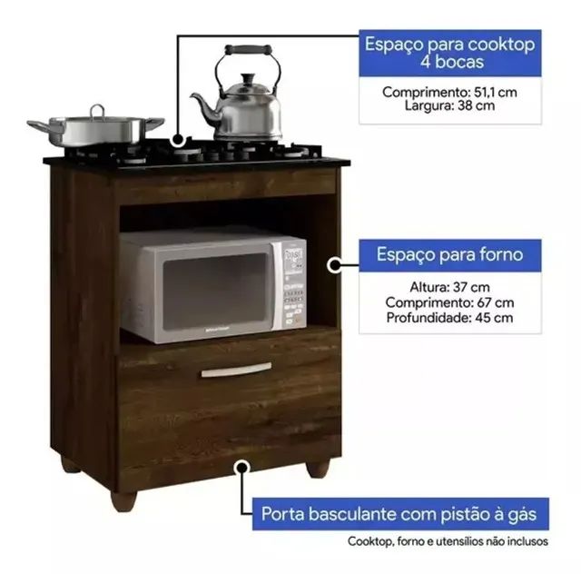 Kit Balcão Cooktop Ipê Com Fogão 4 Bocas Bivolt Chamalux - Foto 2