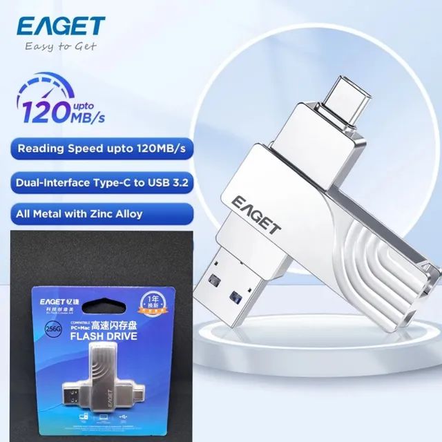 Pen Drive Eaget CF30 256gb USB 3.2 Tipo C