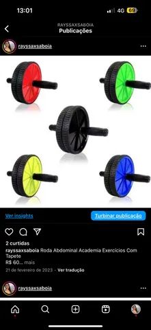Roda Abdominal Academia Exercícios Com Tapete R$ 60