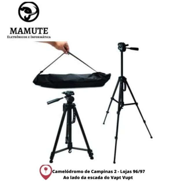 Tripé de Alumínio Profissional 1M c/ Suporte para Câmera Fotográfica e Celular