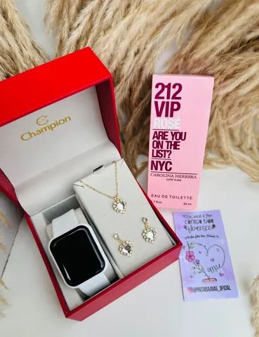 Conjunto kit feminino relógio smartwatch D20 colar e brincos  - Foto 3