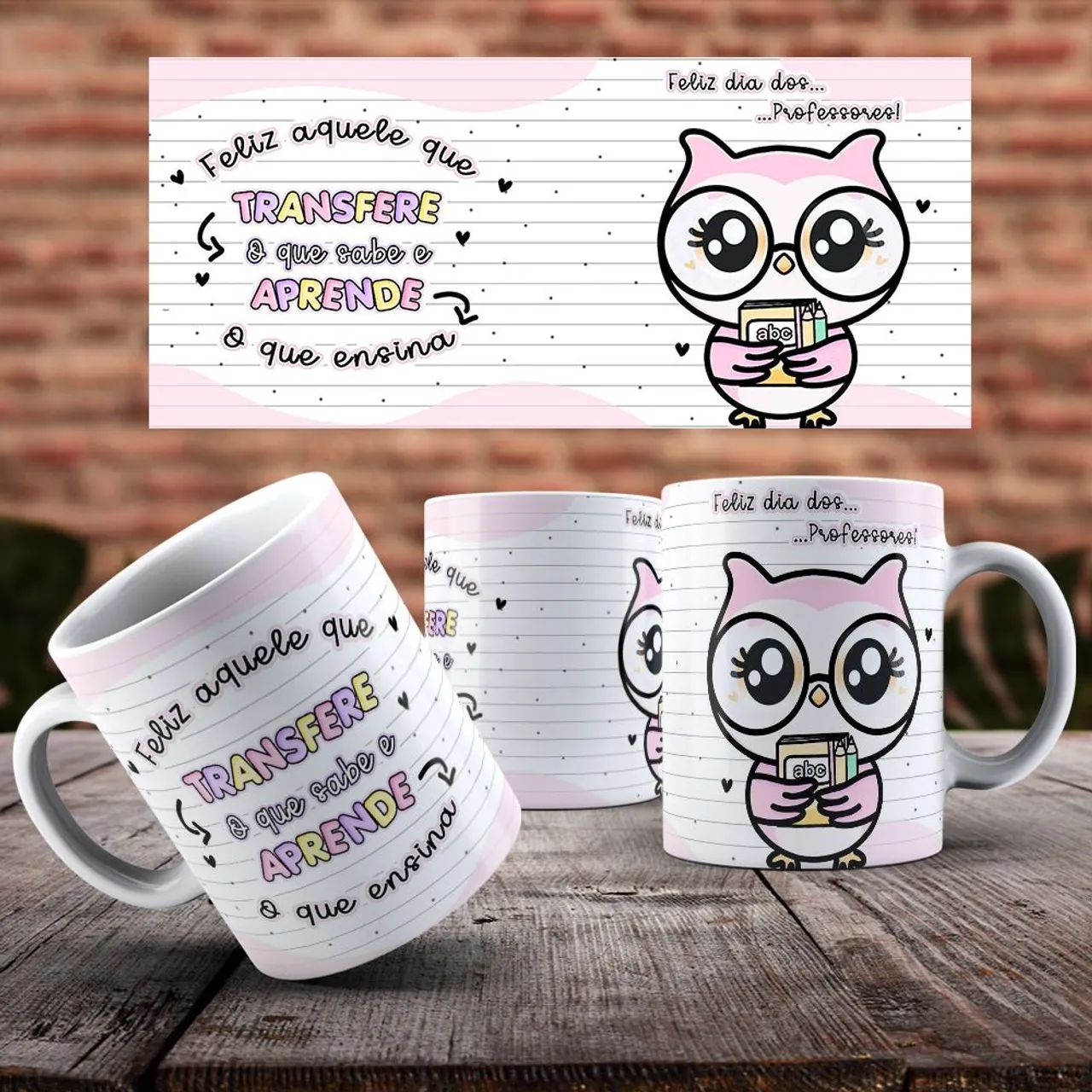 Caneca PROFESSOR corujinha - Foto 4