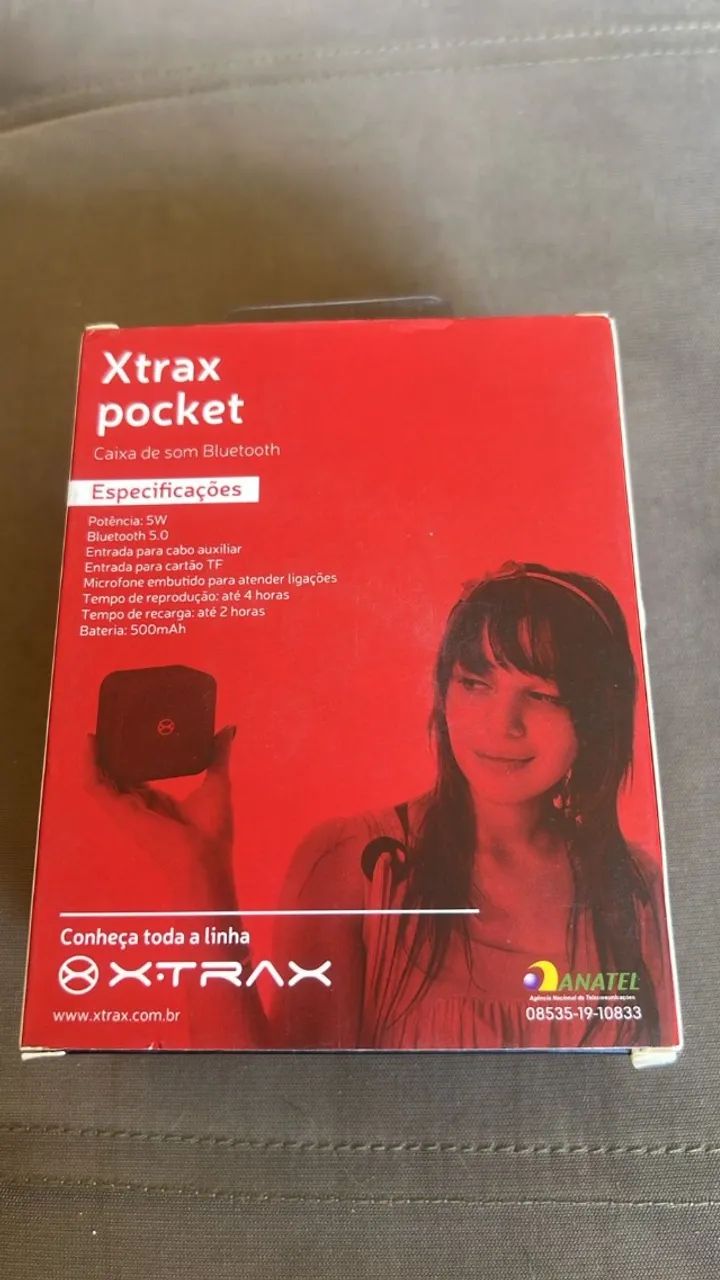 (NOVA) Caixa De Som Xtrax Pocket Vermelha Com Bluetooth 5.0 - Na caixa - Foto 4