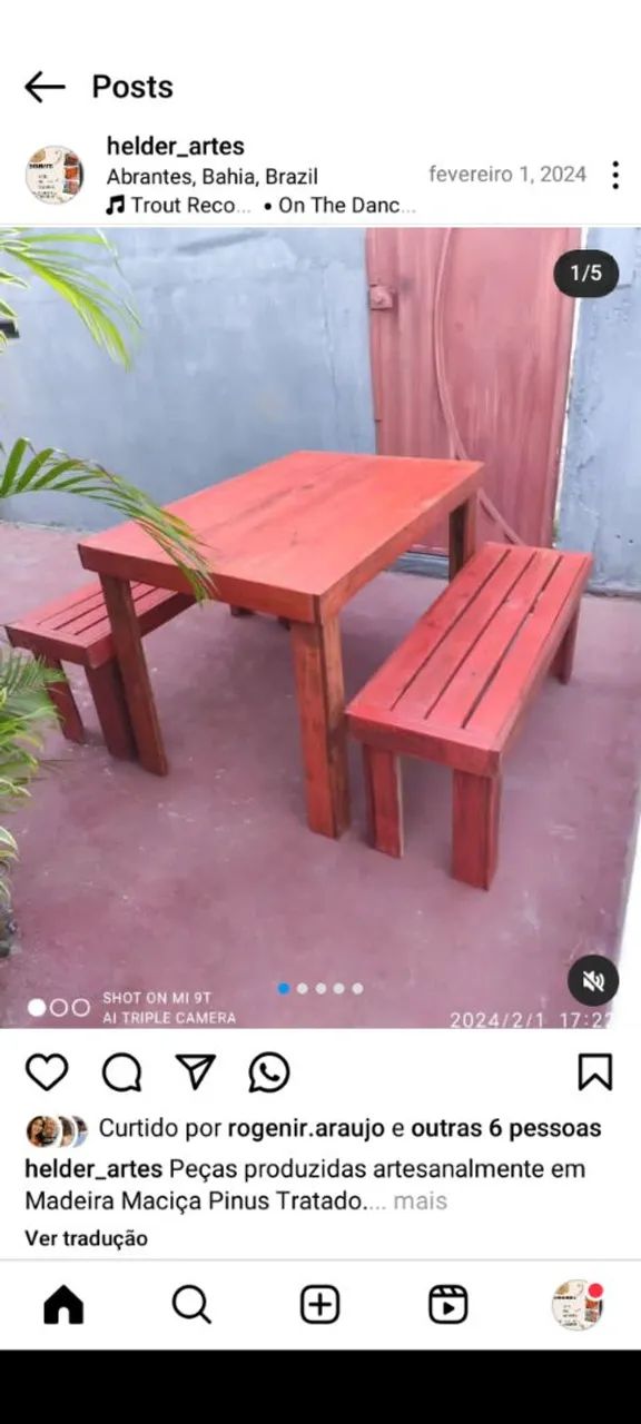 Mesa com bancos - Foto 3