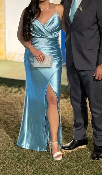 Vestido Longo Azul Claro para Festa - Foto 2