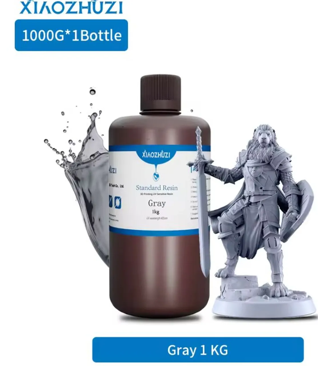 Resina P/ Impressora 3D Xiozhuzi Gray 1KG