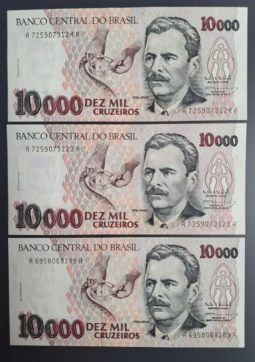 Cédulas Antigas  - C225 - FE - SEQUÊNCIAIS 