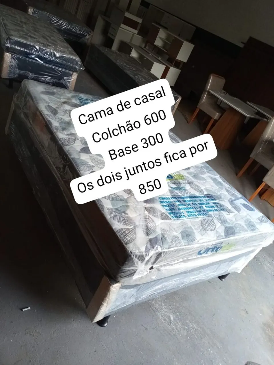 Cama de casal Ortobom com colchão e base