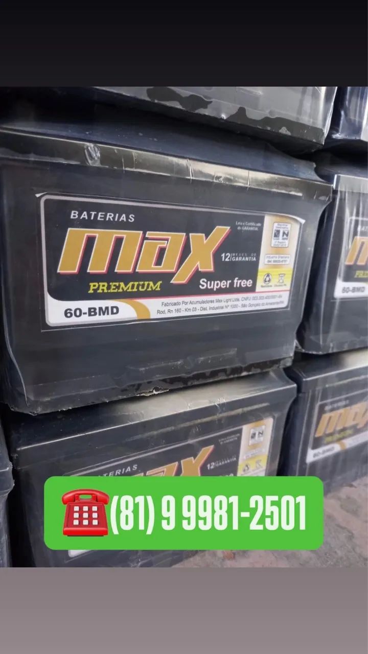 Baterias Max lacradas 12 meses de garantia entrega e instalação grátis 