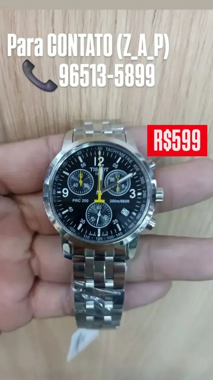Relógio TISSOT Prc 200 - Fundo Preto - Todo Funcional - Foto 2