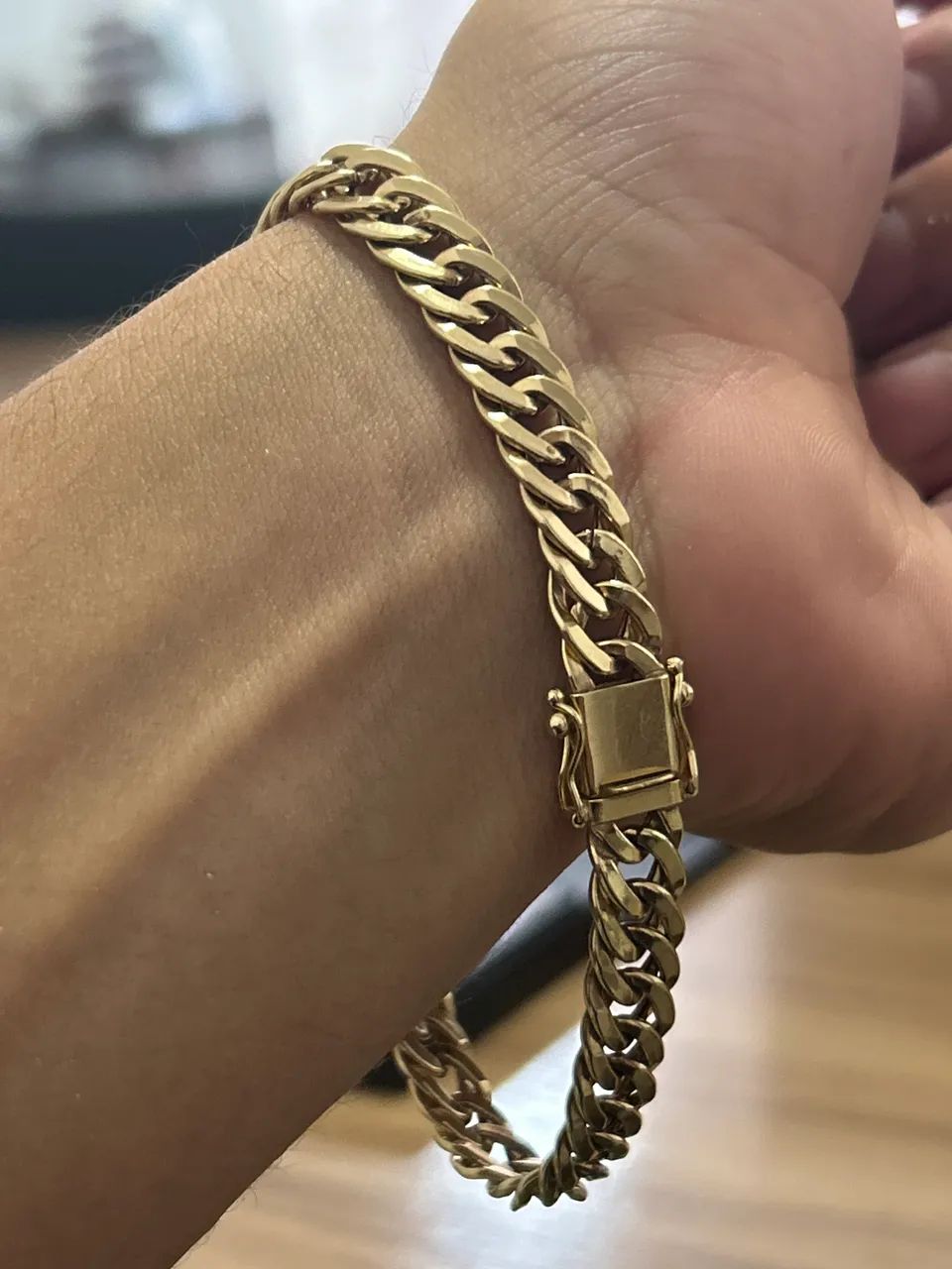 Pulseira elo duplo ouro 18k