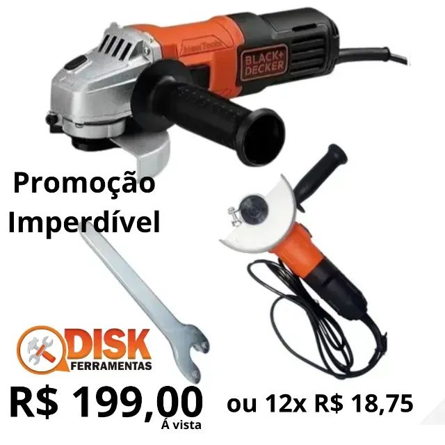 Promoção Imperdível Lixadeira Esmerilhadeira Angular 115mm Black Decker 650W