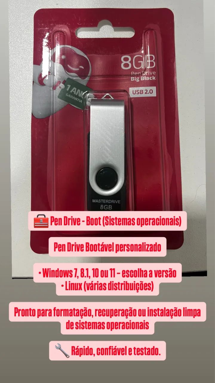 Pen Drive Boot | Sistemas | Windows | Pacote office e ativadores