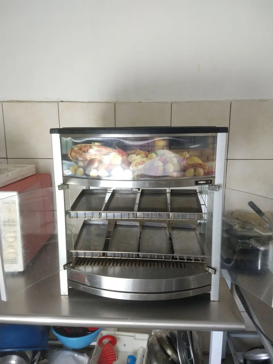 Estufa para salgados 8 bandejas 220v porta frontal 