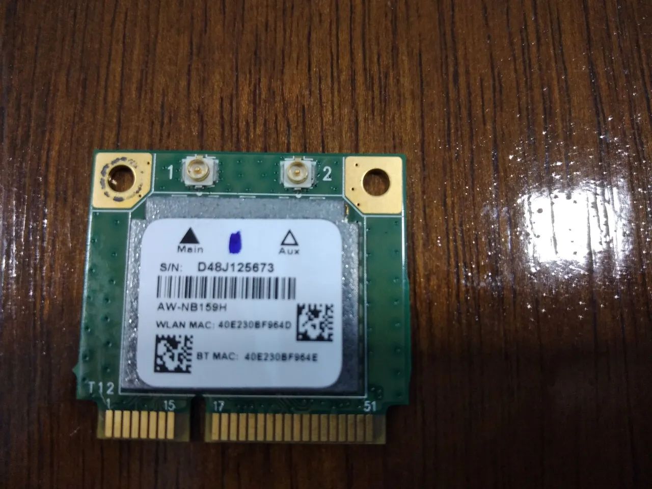 Placa de Rede Wireless AW-NB159H, para ACER, AL IN ONE, modelo AZ1-751-BC51  - Foto 2