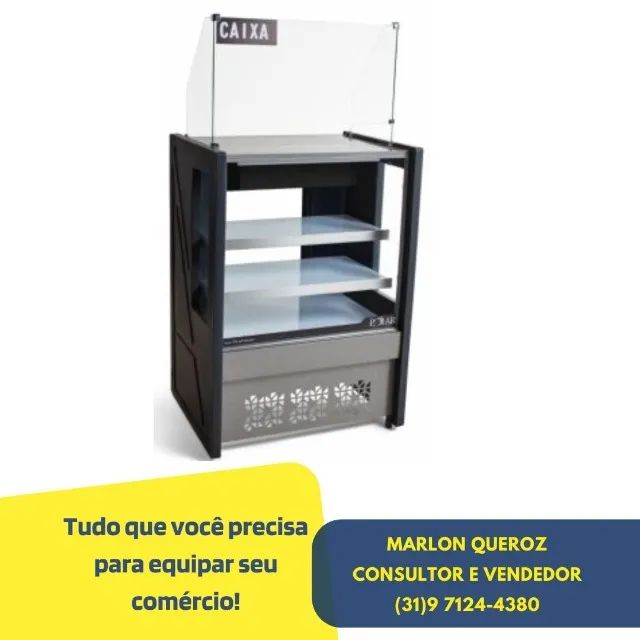 Balcão Caixa com gaveta Preto Polar