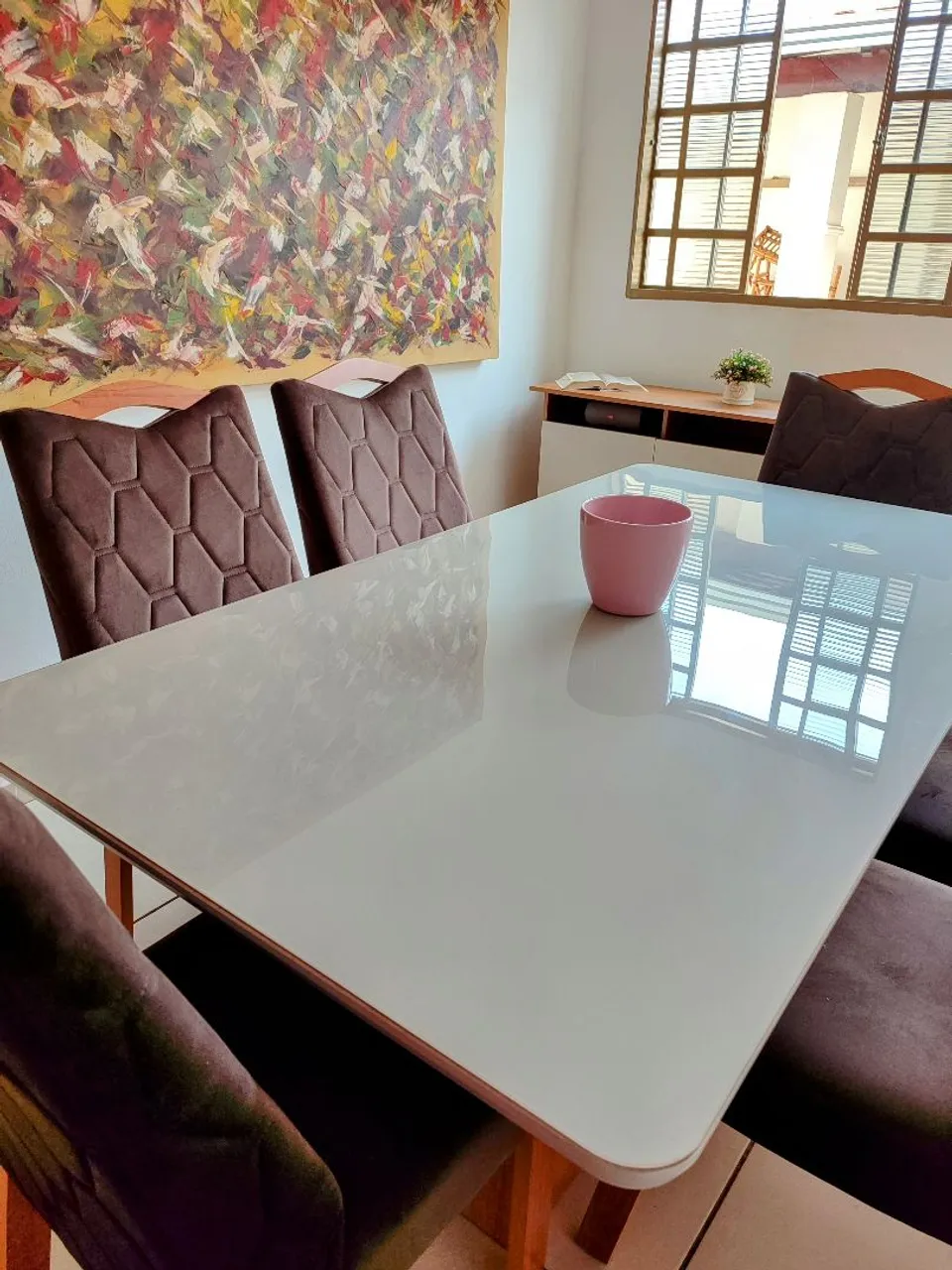Mesa de Jantar Elegante com 6 Cadeiras