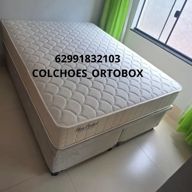 Base e Colchão Casal de molas ensacadas
