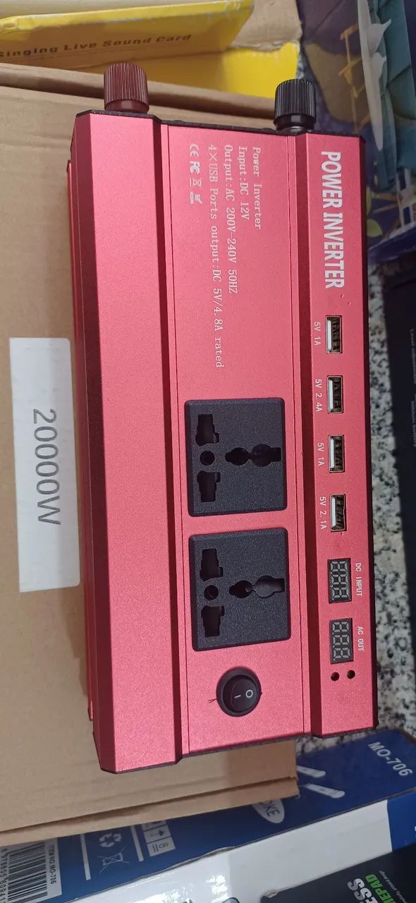 Inversor de Energia 20000W 12V/220V com 4 USB