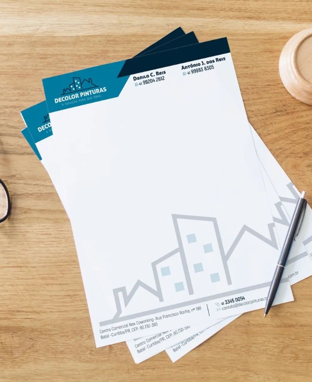 Papel timbrado personalizado para escritório com logomarca