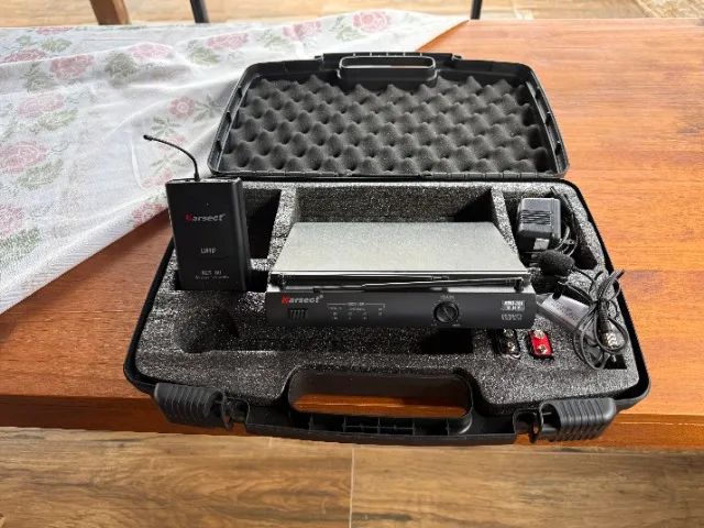 Microfone de lapela Karsect UHF com receptor - Foto 3