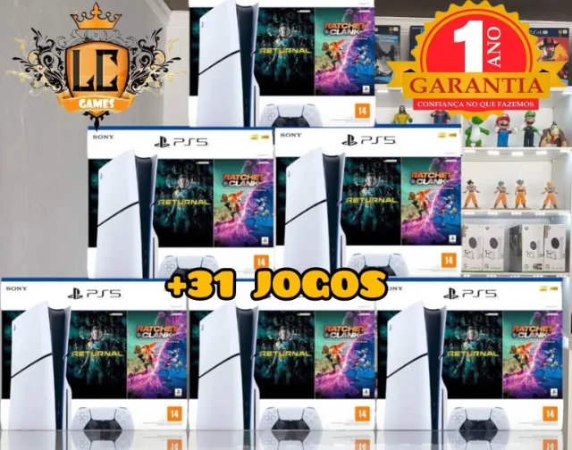 PS5 SLIM 1TB 4K ( NOVO LACRADO ) COM: 33JOGOS + 01ANO GARANTIA + NOTA FISCAL - LOJA FISICA